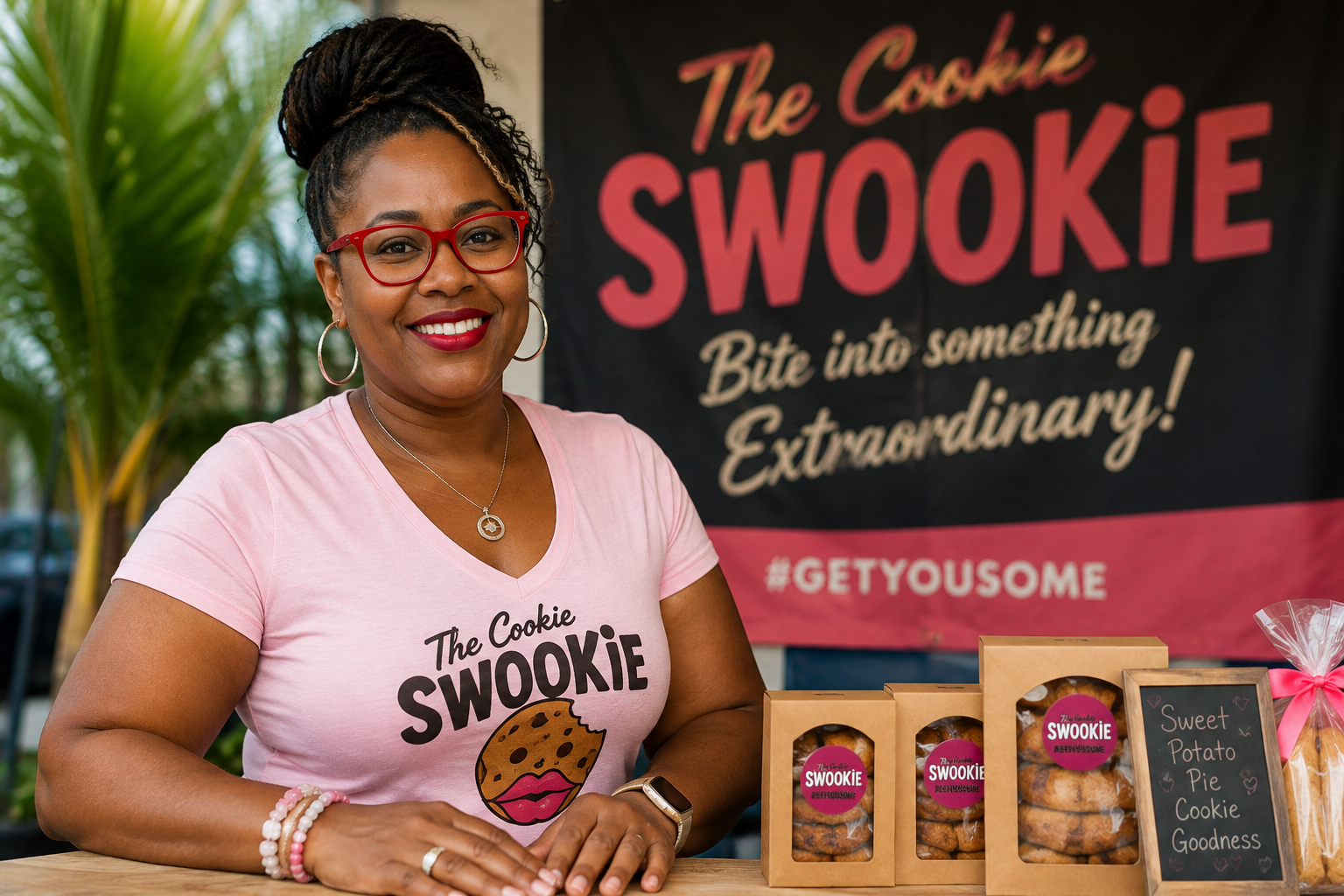 The SWOOKiE Cookie founder Detra Earnest selling her baked goods at Freedom Fest in Gainesville, Florida